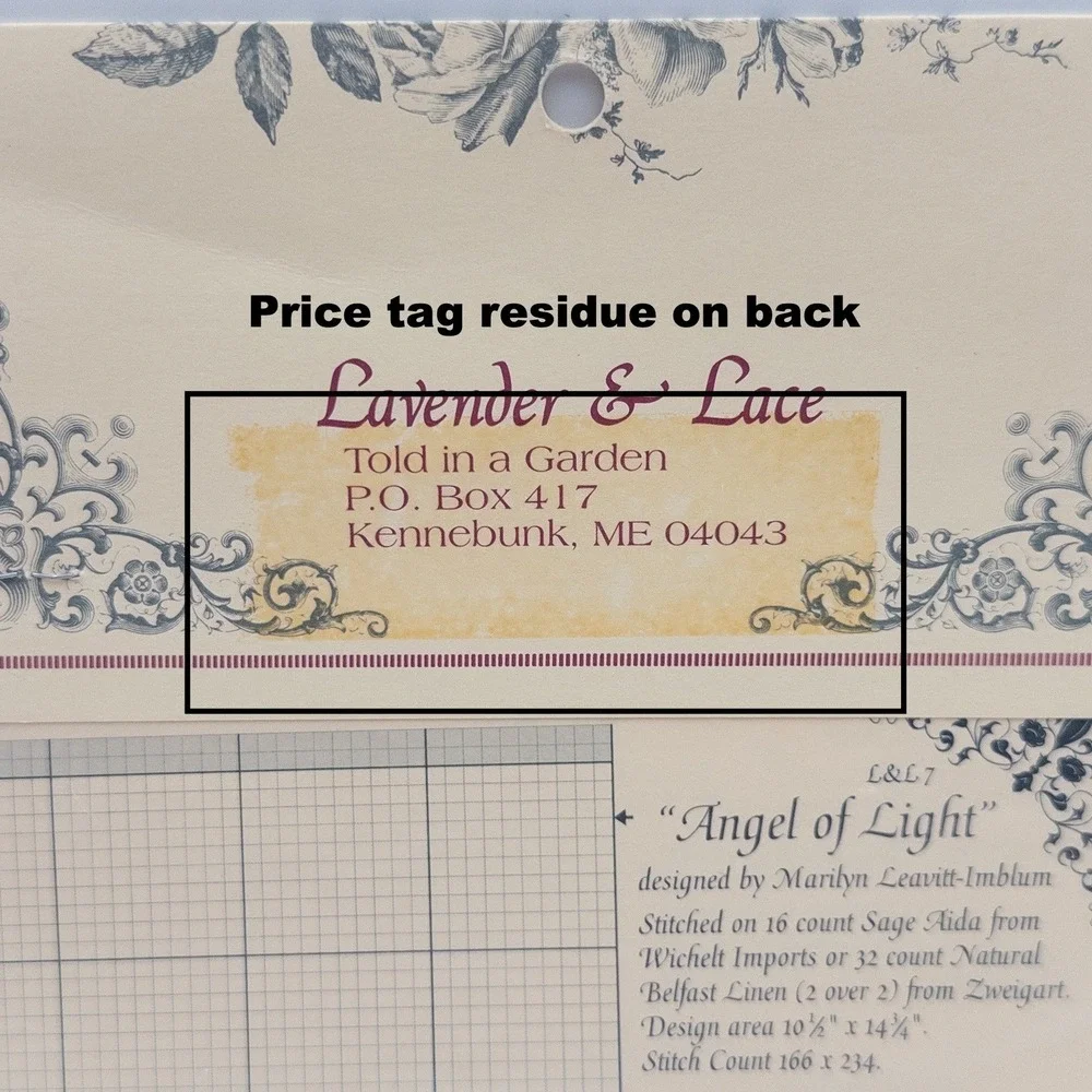 Vintage Lavender & Lace Angel of Light NIP Cross Stitch Pattern L&L 7 Victorian